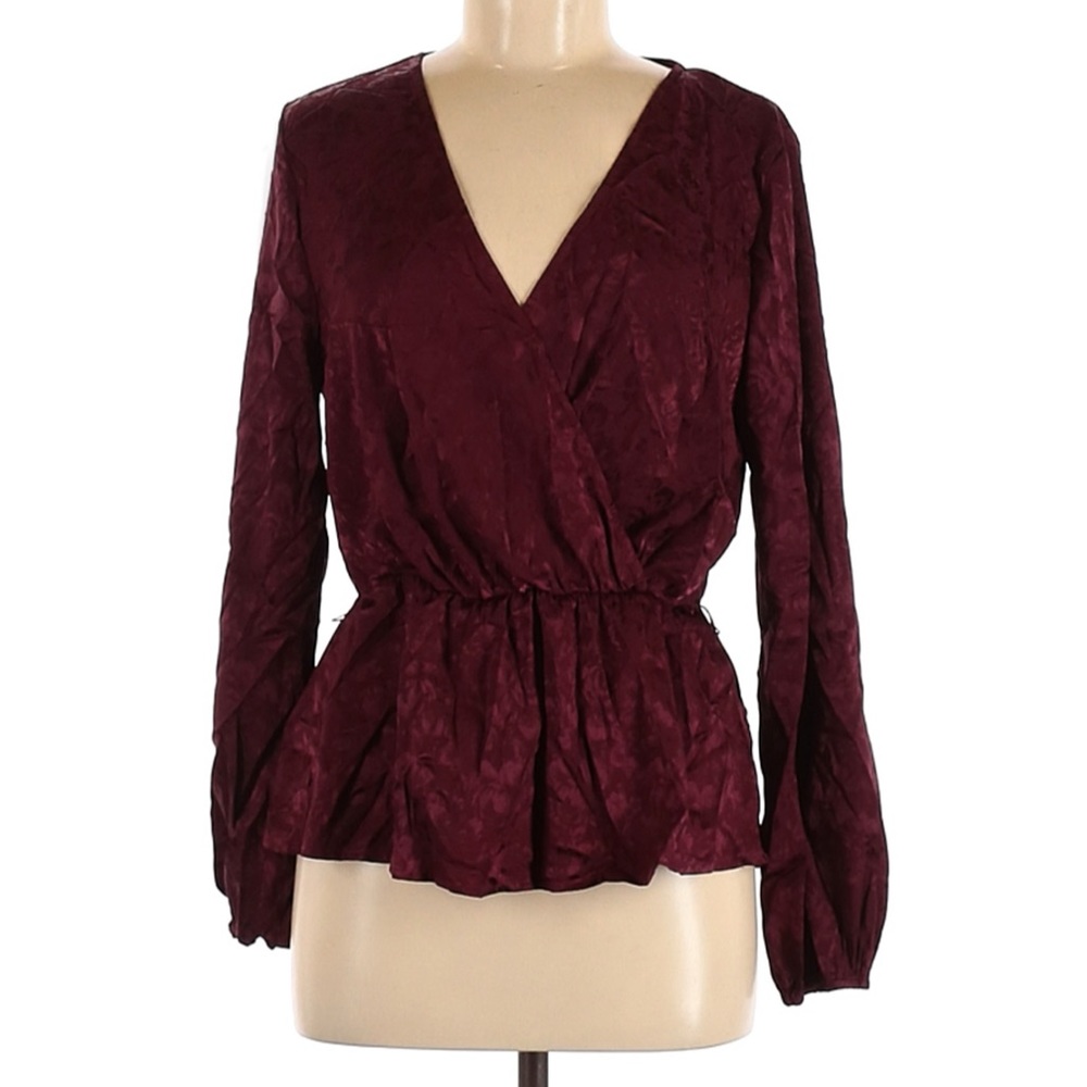 Peplum blouse with tie